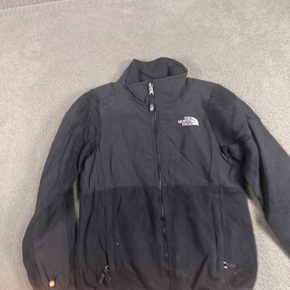 The North Face Girls Black Denali Fleece Full Zip Jacket Size M 10/12